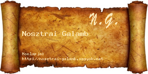 Nosztrai Galamb névjegykártya